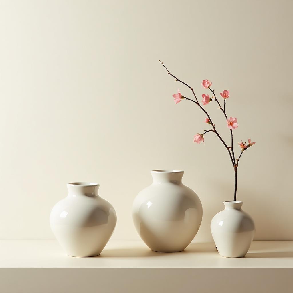 Collection of elegant Japanese ceramic vases